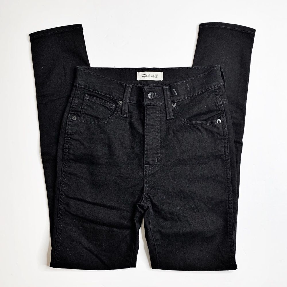 Madewell 10" High Rise Skinny Jeans Black Wash Size 25 Stretch Denim